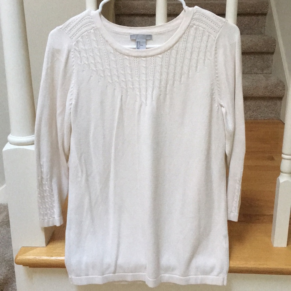 H&M White long sleeve sweater